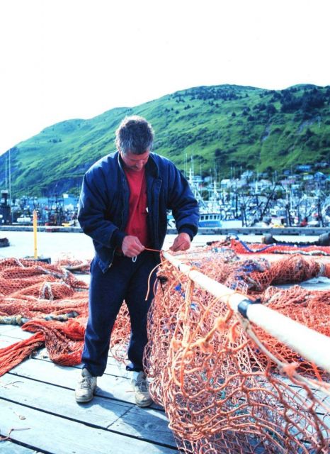 Fishermen mending nets at St Picture
