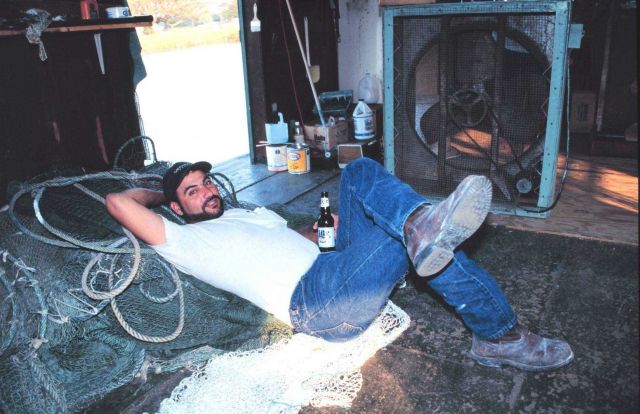 Alternate use for Turtle Excluder and fish nets - taking a rest at the end of the day Picture