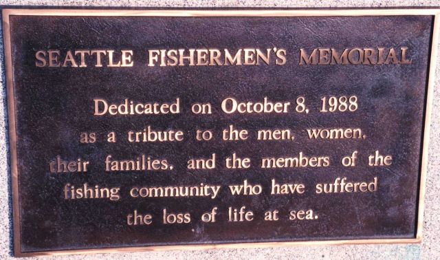 Plaque attached to Seattle's Fishermen's Memorial Picture