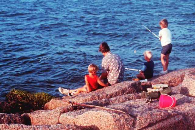 Family fun - fishing from the jetty at Port Aransas Picture