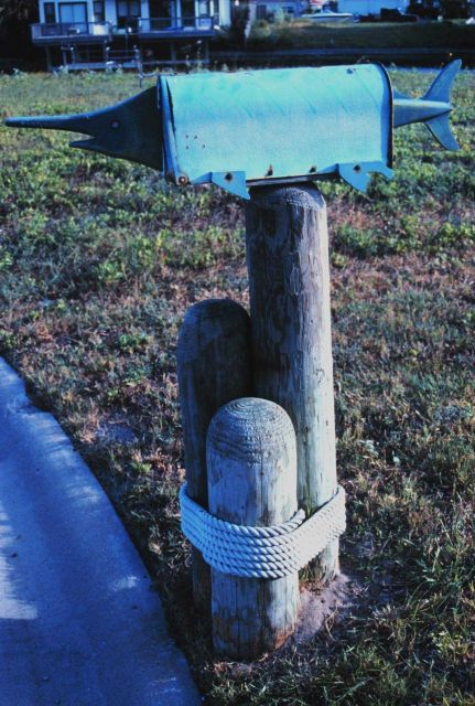 A dedicated fisherman's mailbox sports a billfish Picture