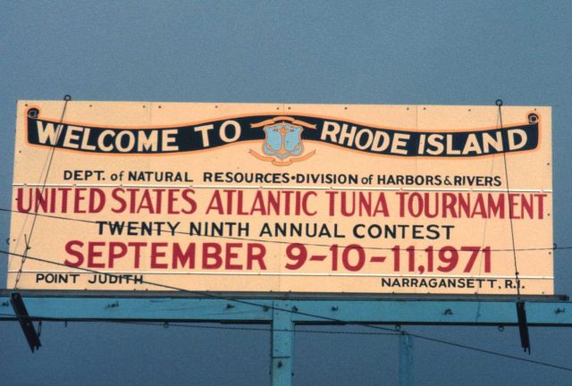 Billboard advertising the United States Atlantic Tuna Tournament. Picture
