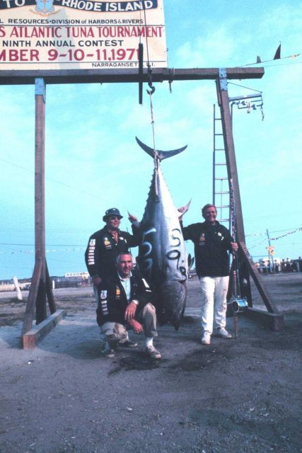Proud fishermen with their catch at the United States Atlantic Tuna Tournament Picture