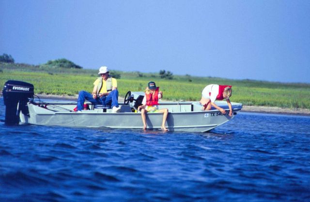 This family fishing in the Laguna Madre in Texas is part of the vast U.S Picture