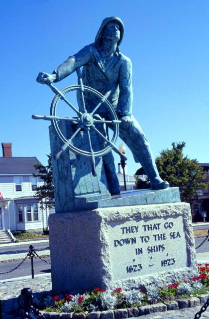 This famous Gloucester, Massachusetts, memorial is a somber reminder of the Atlantic's deadly toll on fishermen. Picture