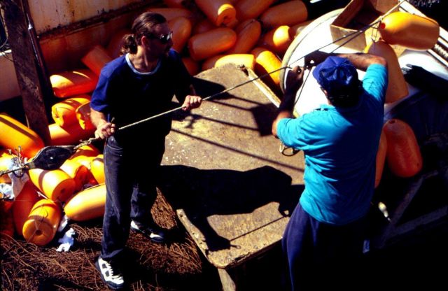 Many fishermen, like these Gloucester, Massachusetts, swordfish longliners, enjoy the independence of a two-man crew. Picture