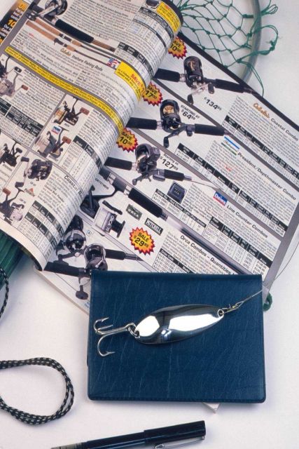 abundance of mail-order gear catalogs has helped build the giant recreational fishing industry. Picture