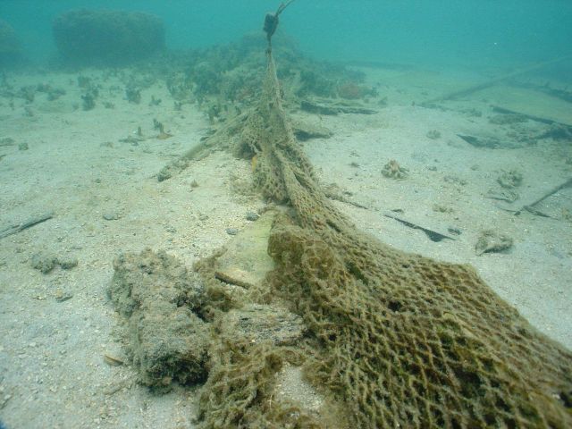 A ghost net and other marine debris Picture