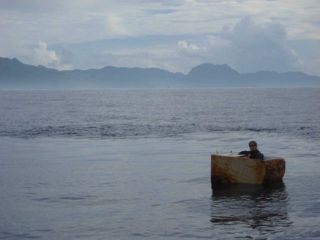 As the abandoned sailor drifts out to sea, the old adage that you shouldn't ever get in an abandoned refrigerator is proved true once again Picture