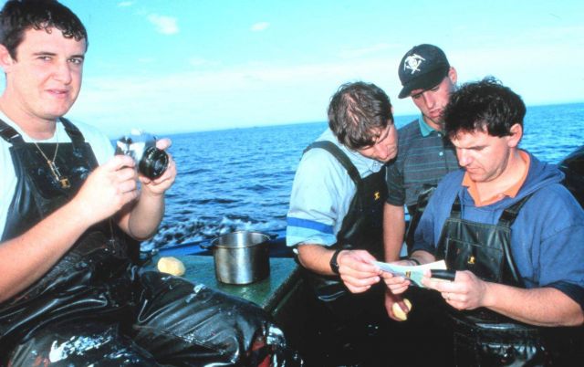 Young Basque fisherman after a day's tuna fishing. Picture