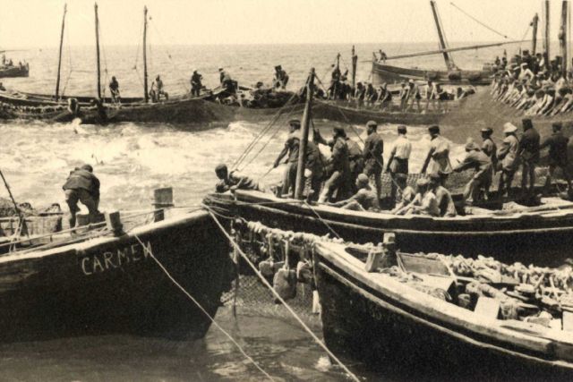 Tuna trap fishing at Sancti Petri. Picture
