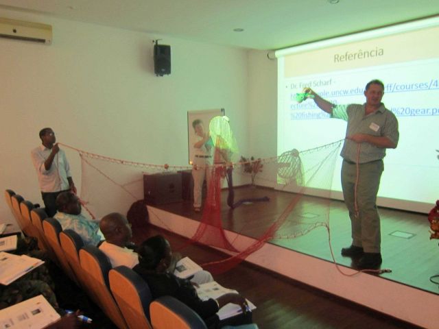 Marcel Kruger and Teresa Turk, TED demonstration, Beginning Fisheries, NMFS International Affairs capacity building course, Sao Tome and Principe Picture