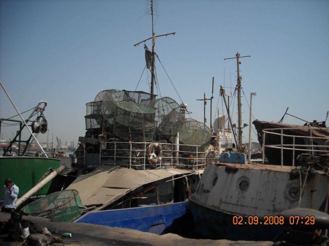 Touring Dakar harbor fisheries vessels observing methods of industrialized fishing in Senegalese waters Picture
