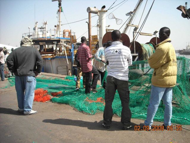 Touring Dakar harbor fisheries vessels observing methods of industrialized fishing in Senegalese waters Picture