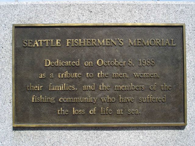 Dedication plaque of the Fishermen's Memorial in Seattle Picture