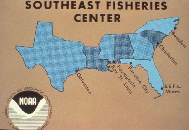 Locations of Southeast Fisheries Laboratories and other facilities as of 1983. Picture