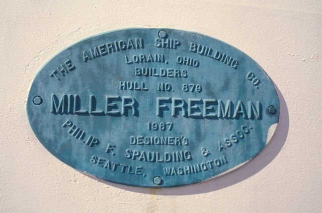 Name plate of NOAA Ship MILLER FREEMAN Picture