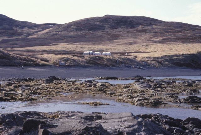 Camp for roe herring fishery at Summit Island. Picture