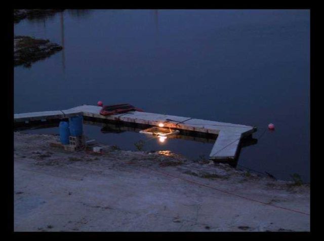 Custom designed plankton collector setup at night Picture