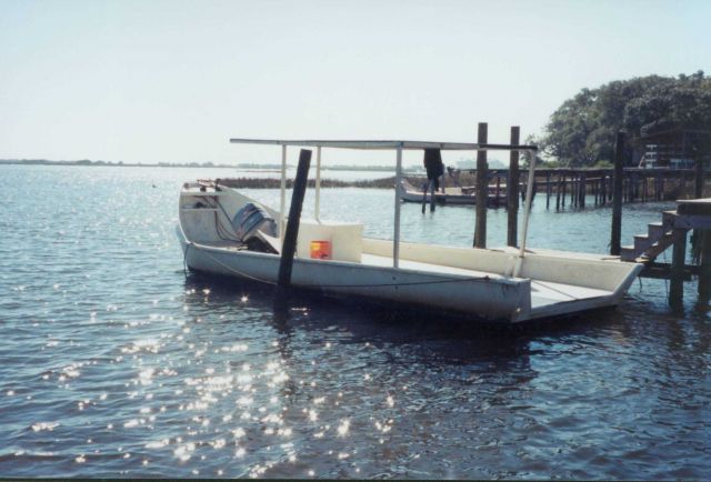 Specially modified boat for clam aquaculture operati Picture
