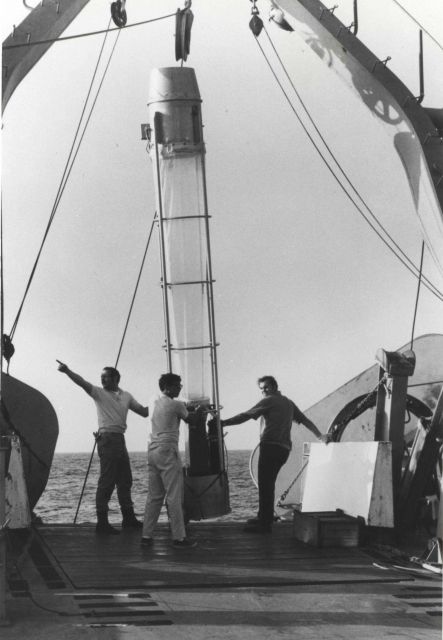 Retrieving a serial plankton sampler aboard the NOAA Research vessel DAVID STARR JORDAN Picture