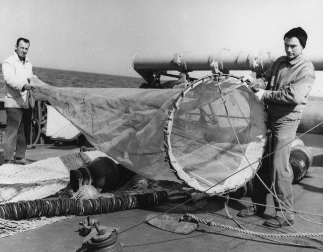 1-meter plankton net aboard the ALBATROSS IV Picture