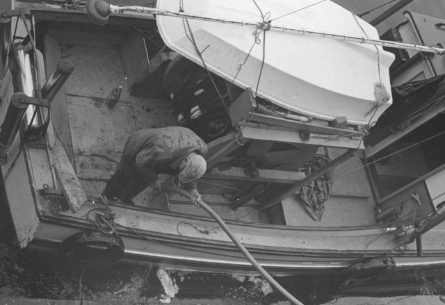 Stern of salmon boat with dinghy Picture