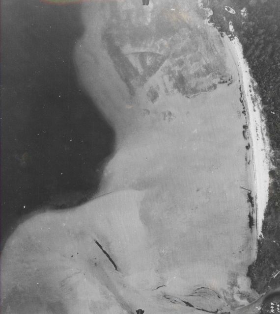 Aerial photo graph of entrance of salmon spawning creek Picture