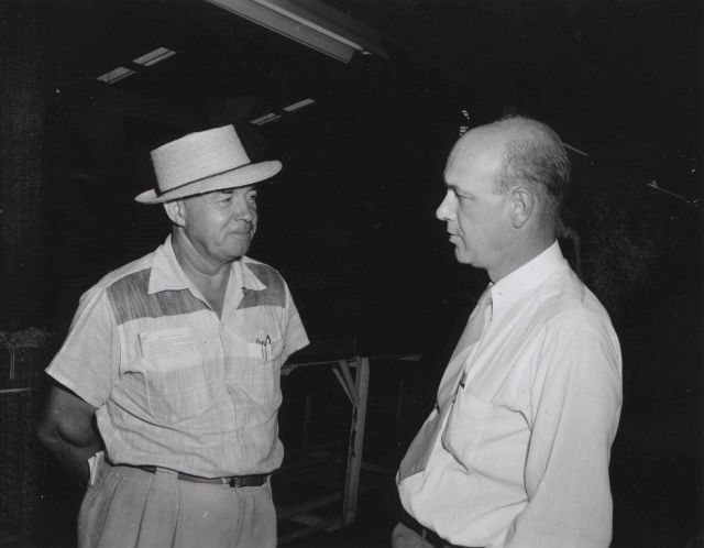 Cecil Drake and Ed Smith at De Jean Packing Co. Picture