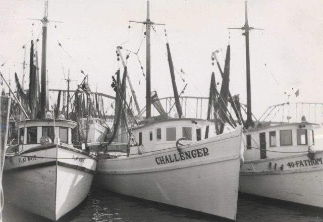 Offshore trawlers tied to the dock Picture