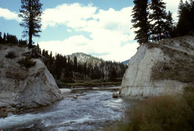 An oxbow breach increasing the gradient of the Salmon River. Picture