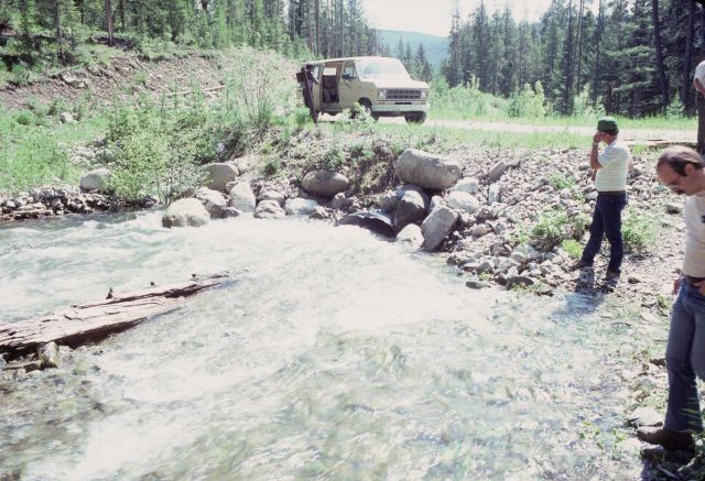Culvert allowing flow of stream under road bed. Picture