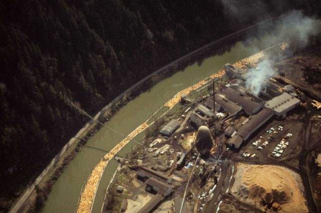 Industrial encroachment on Siuslaw River. Picture