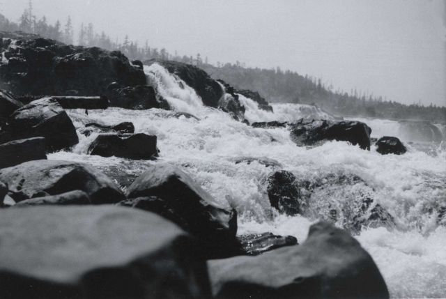 Looking upstream across entrance to 