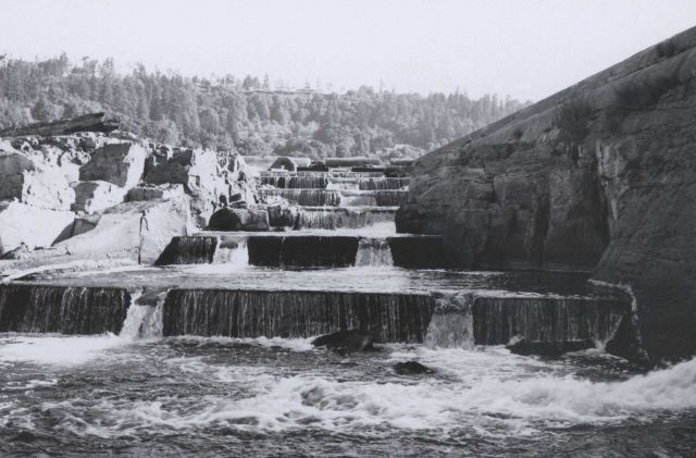 Looking up mainstream of fish ladder at Willamette Falls Picture
