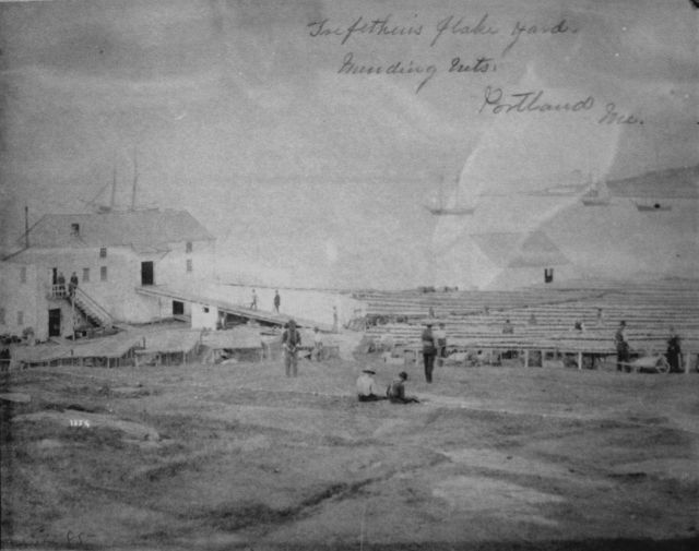 Trefethen's flake yard, mending nets, Portland, ME. Picture