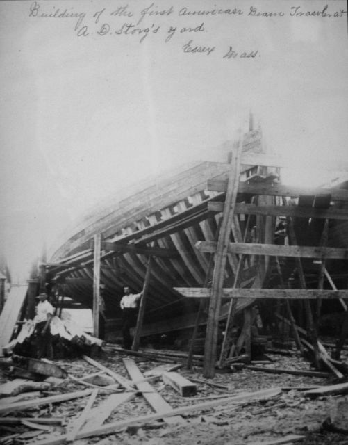 Building of the first American beam trawler at A.D Picture