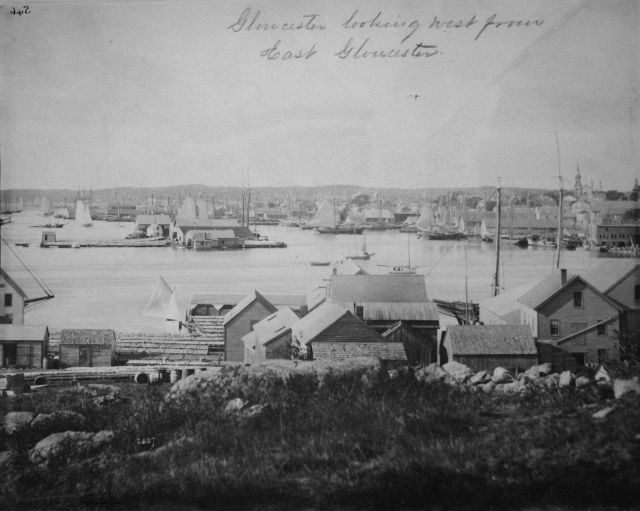 Gloucester looking west from East Gloucester, MA. Picture