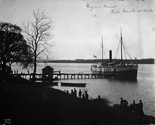 Bryan Point, Fish Hawk at dock. Picture