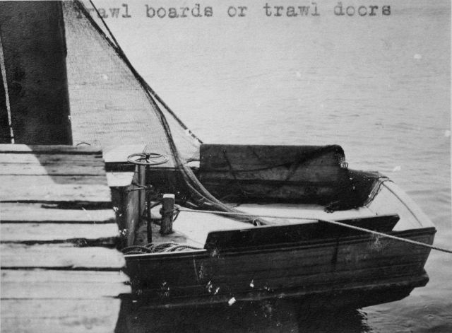 Trawl boards or trawl doors. Picture
