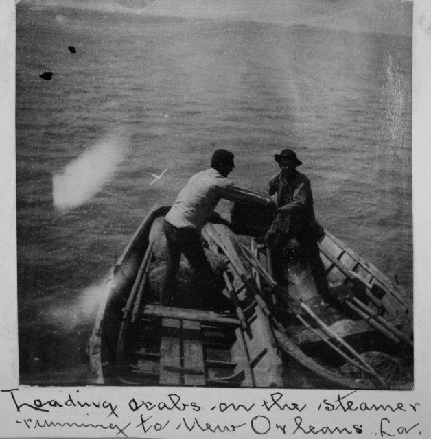 Loading crabs on the steamer running to New Orleans, LA. Picture