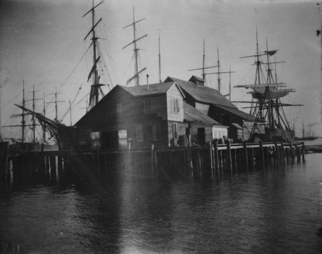 Waterfront scene, unidentified. Picture