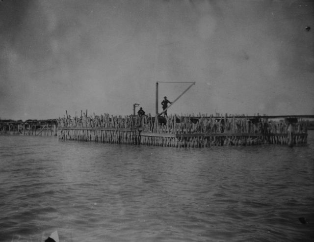 Fish holding pen. Picture