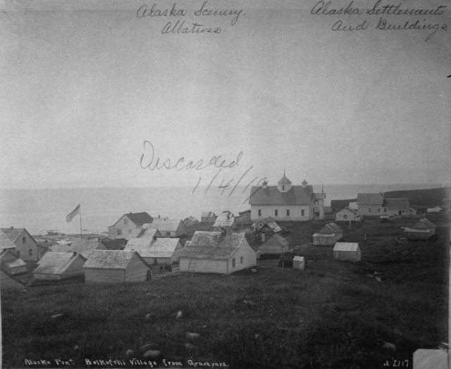 Alaska peninsula, Belkofski village from graveyard, settlements and buildings Picture