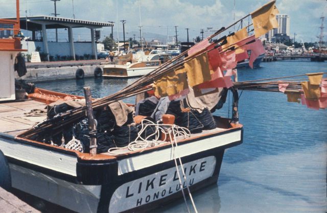 The gear aboard this Hawaiian longliner is used to take bigeye and yellowfin tunas and marlins and other billfishes from subsurface waters Picture