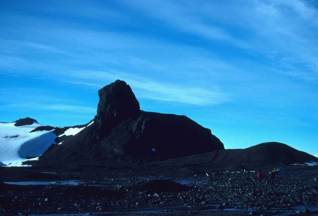 A rock formation at King George Island, nicknamed the Sphinx. Picture