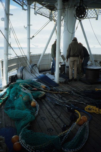 Trawling gear on the stern of the R/V Professor Siedlecki. Picture