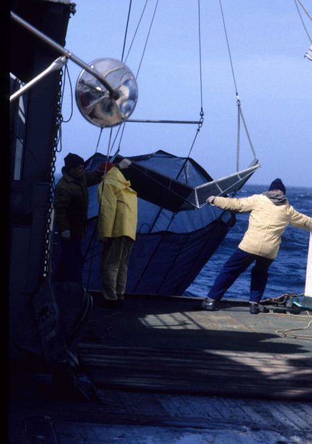 An IKMT is deployed from the stern of the R/V Yuzhmorgeologiya. Picture