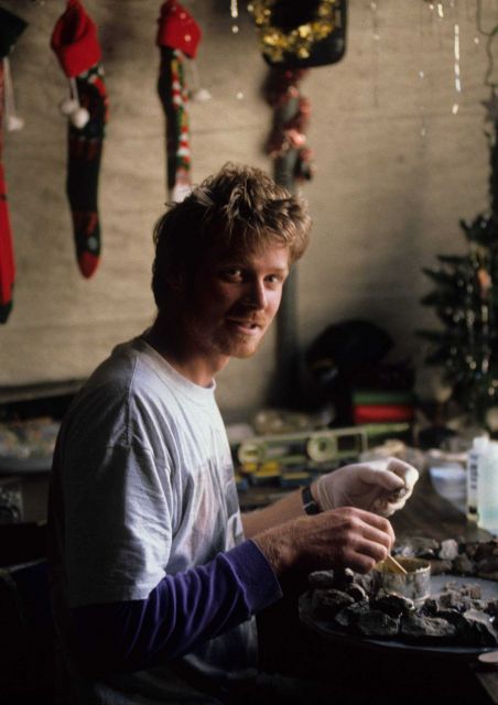 An AMLR scientist takes a break from work at the Seal Island field station. Picture