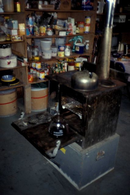 Stove at the Seal Island field station. Picture